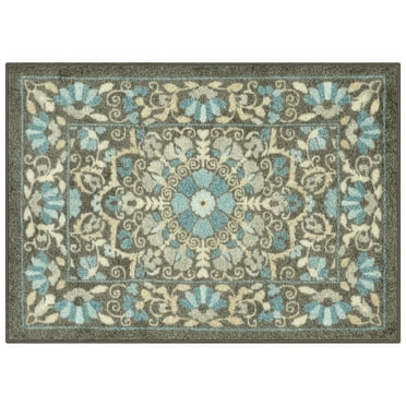 Mainstays Bright Persian Medallion Gray Blue Indoor Accent Rug, 1'8" x 2'10"