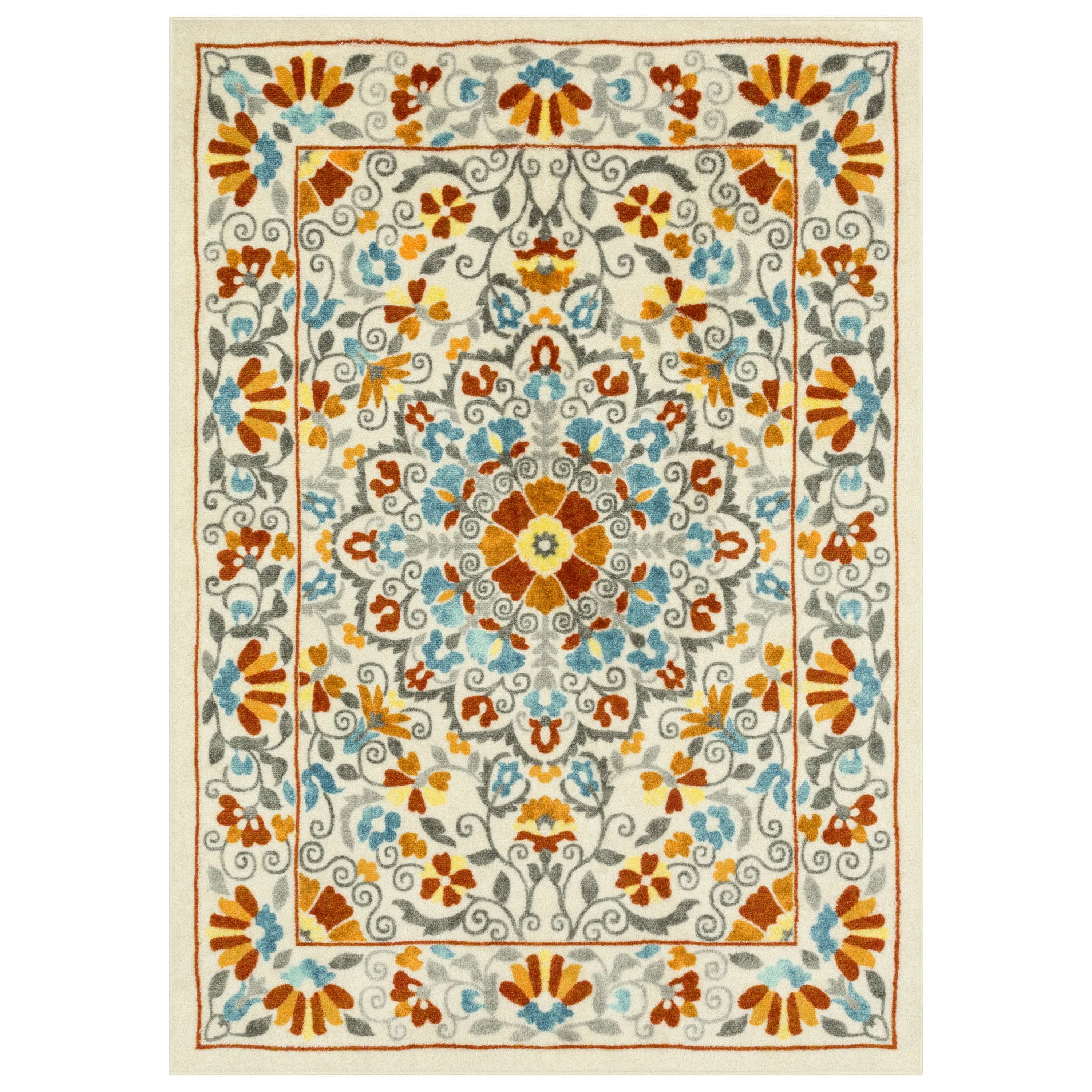 Mainstays Bright Persian Medallion Multicolor Indoor Area Rug, 7'x10'