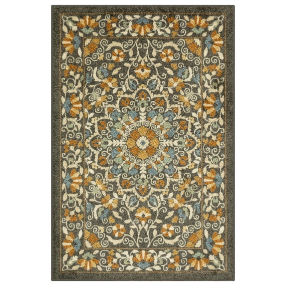 Mainstays Bright Persian Medallion Rust Multicolor Indoor Accent Rug, 2'6" x 3'10"