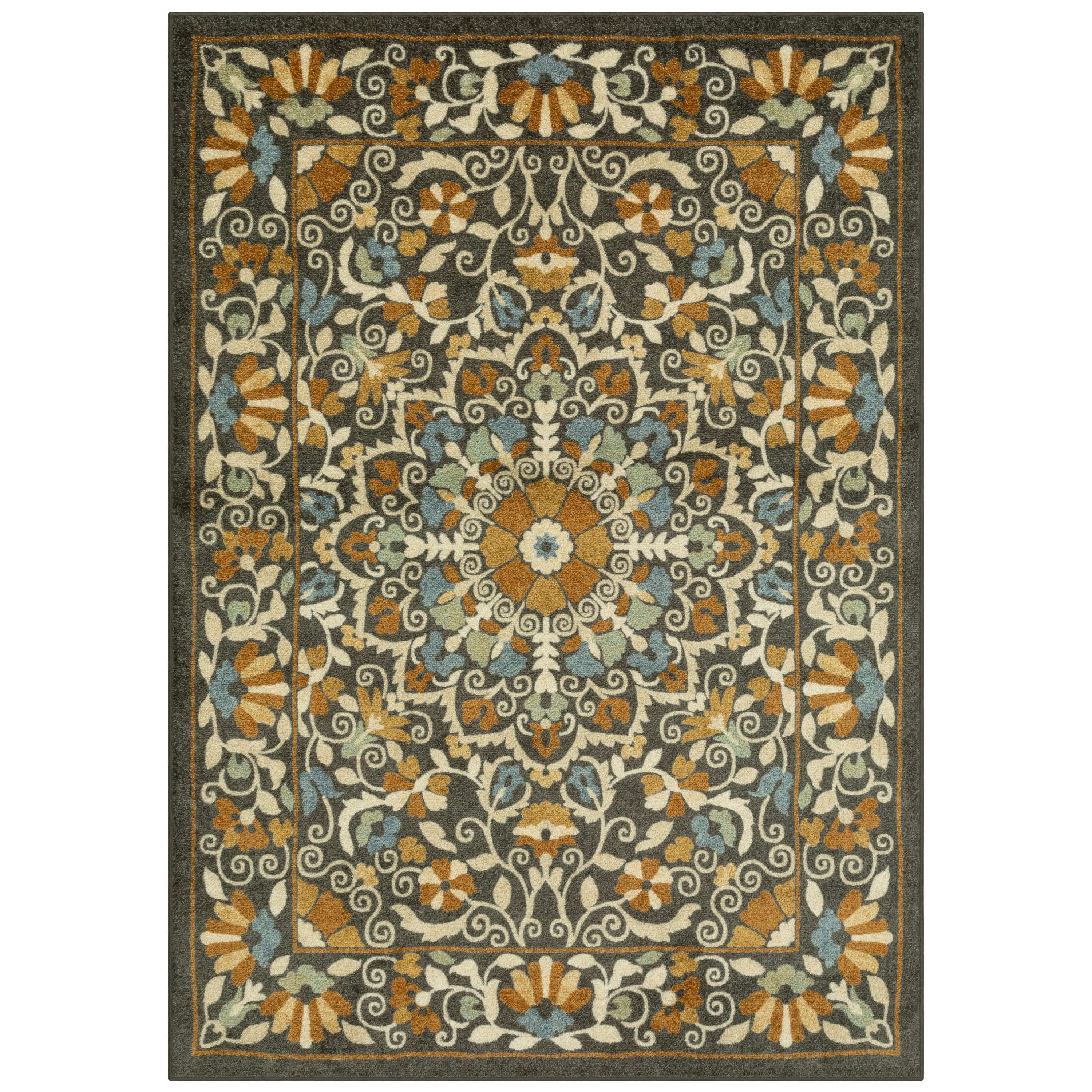Mainstays Bright Persian Medallion Rust Multicolor Indoor Area Rug, 7' x 10'