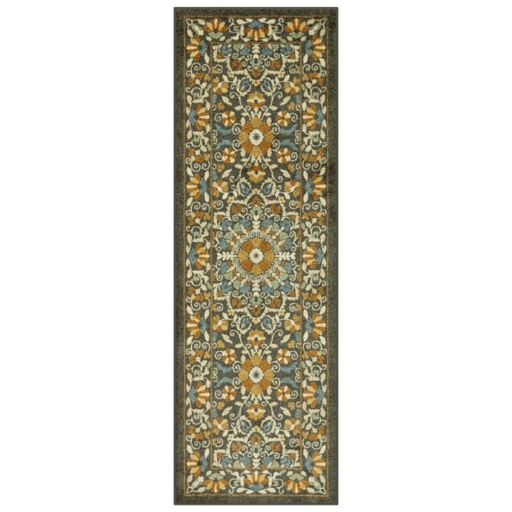 Mainstays Bright Persian Medallion Rust Multicolor Indoor Runner Rug, 2' x 6'