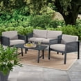 thumbnail image 1 of Mainstays Brinson Bay 4-Piece Patio Conversation Set with Gray Cushions, 1 of 8