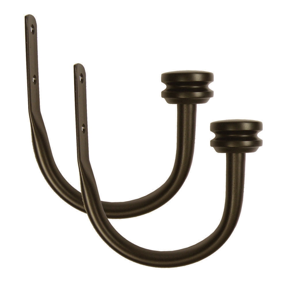 Bronze Finish Metal Curtain Holdbacks with Decorative Knob Design