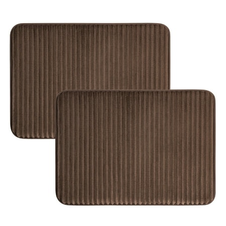 Mainstays Performance Foam Bath Rug Set, Brown, 2-Piece, 17 x 24 in