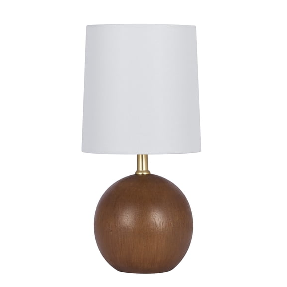 Mainstays Brown Faux Wood Ball Table Lamp, 12.75 in