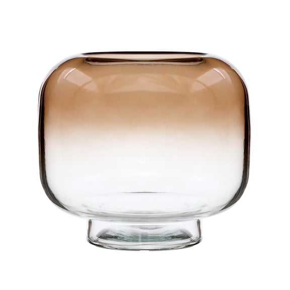 Mainstays 8" Brown Ombre Glass Hurricane Pillar Home Candle Holder Large