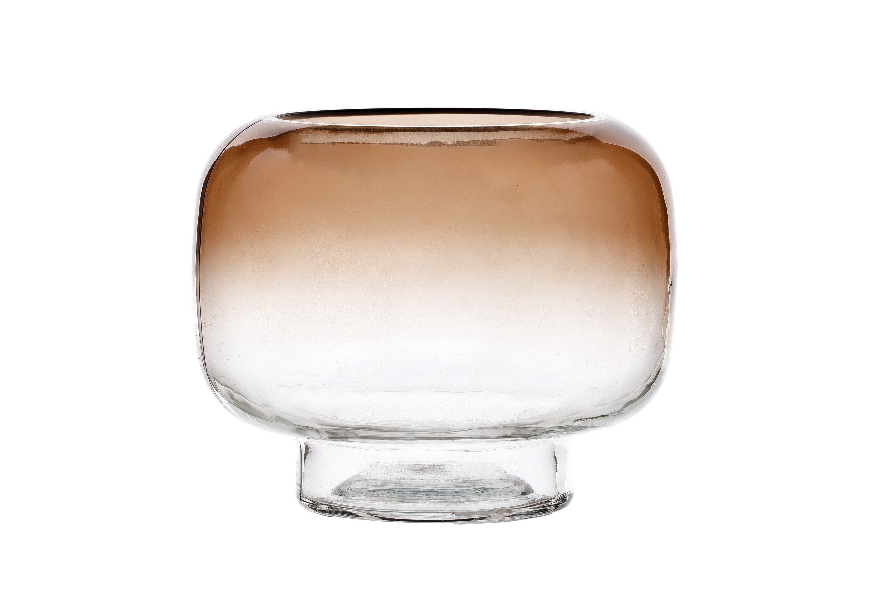 Mainstays 5.2" Brown Ombre Glass Hurricane Pillar Candle Holder Small