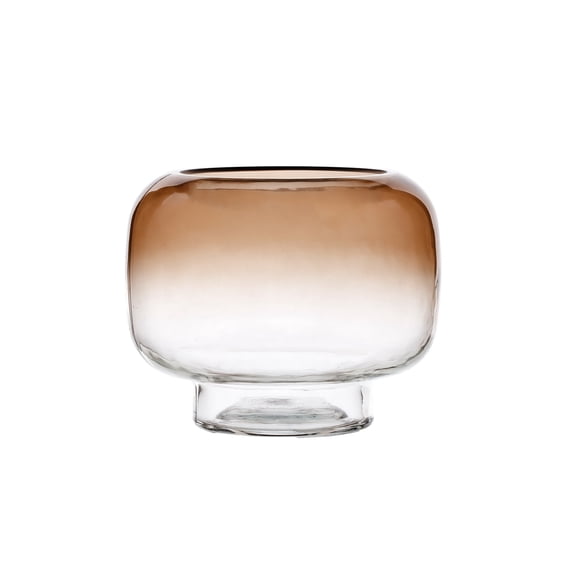Mainstays 5.2" Brown Ombre Glass Hurricane Pillar Candle Holder Small