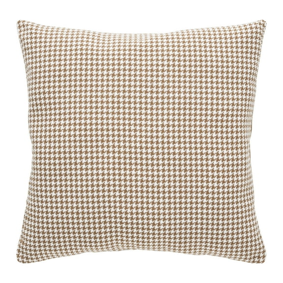 Mainstays 18" x 18" Brown Houndstooth Woven Decorative Pillow