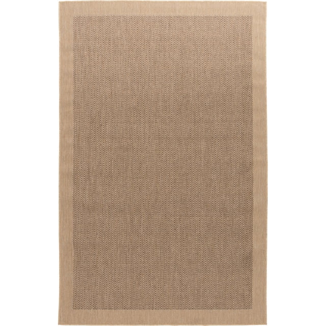 Neutral Polypropylene Rug Mainstays Brown Neutral Border Polypropylene Outdoor Area Rug, 5'x7 ...