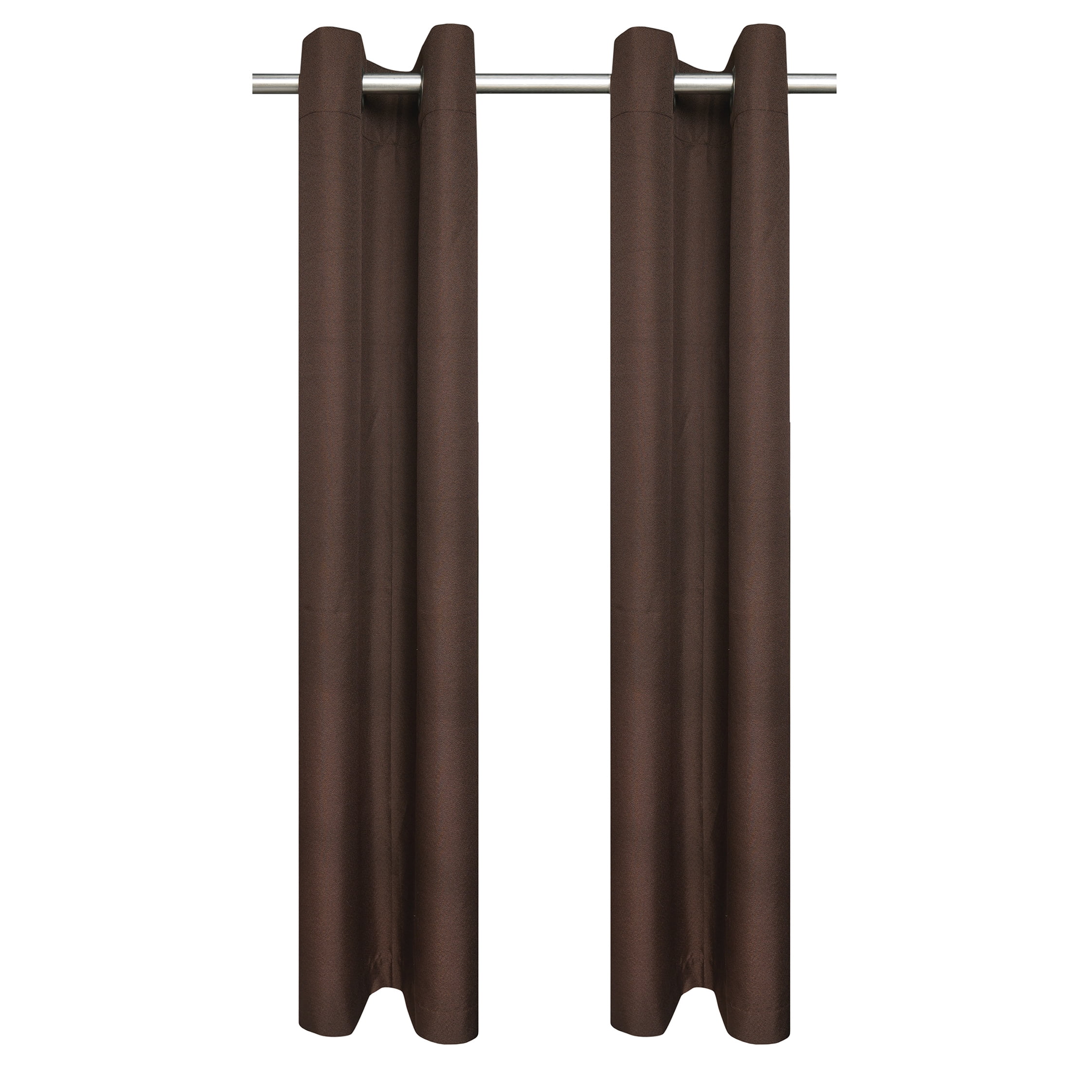 Mainstays Brown Solid Blackout Grommet Curtain Panel Pair, Set of 2, 30" W x 84" L