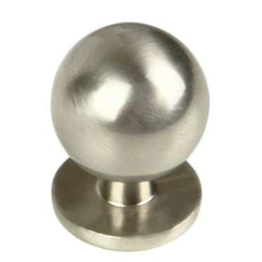 Mainstays Brushed Nickel Round Ball Knob, Zamak, 2 Pack