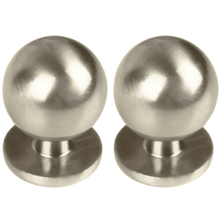 Mainstays Brushed Nickel Round Ball Knob, Zamak, 2 pack