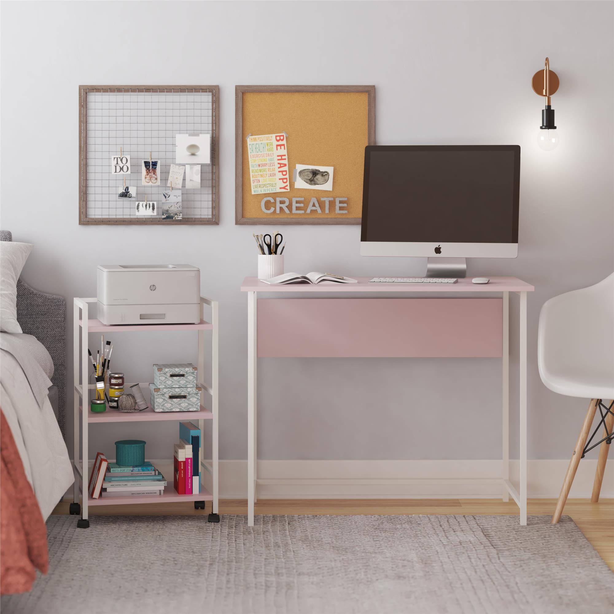 Pink and white desk online