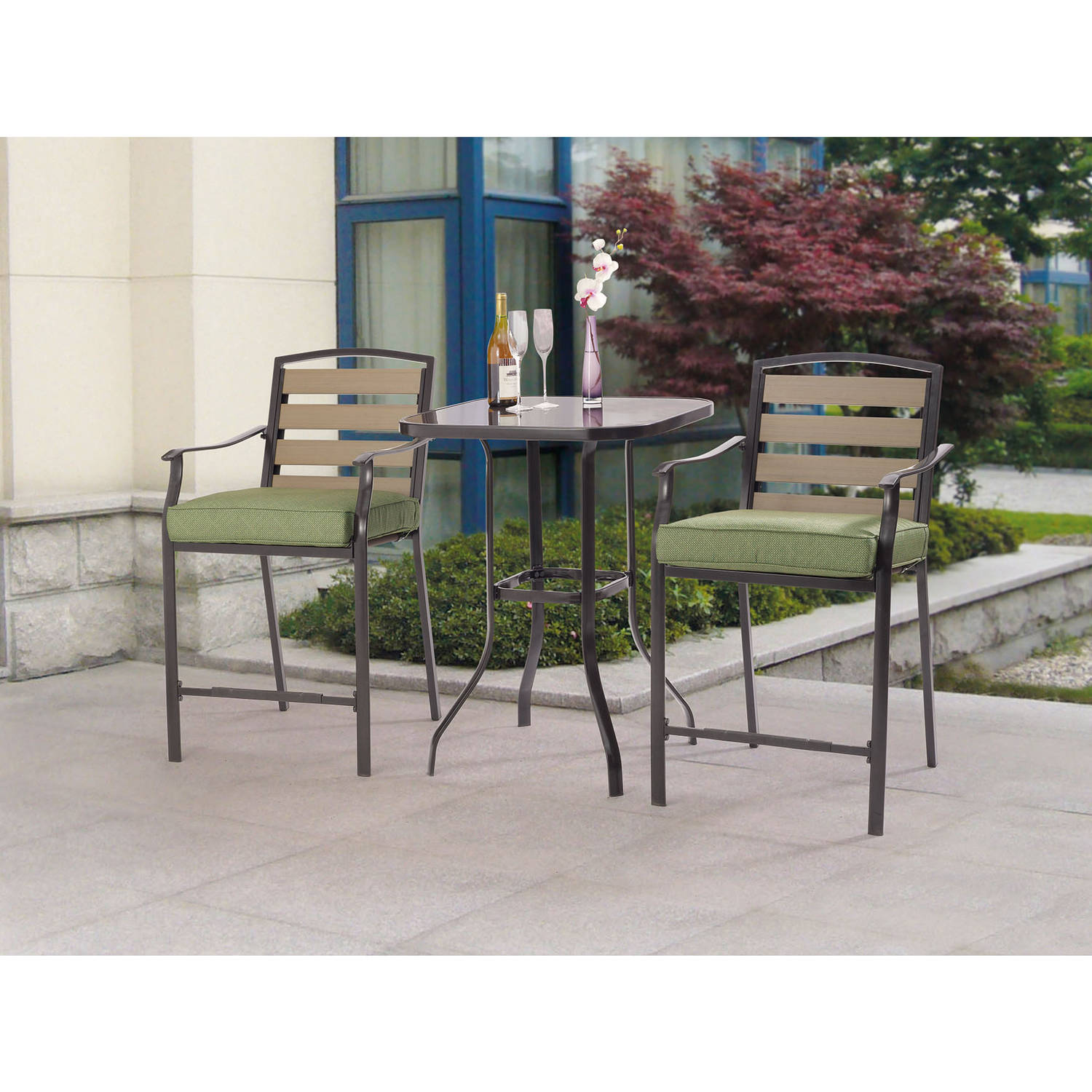 Mainstays Bryant Meadows 3pc Balcony Set, Green - image 1 of 5
