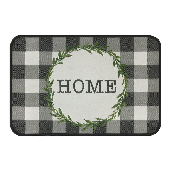 Mainstays Buffalo Check Home Kitchen Rug - 20" x 30" - 65% Polypropylene/ 35% Polyester - Grey