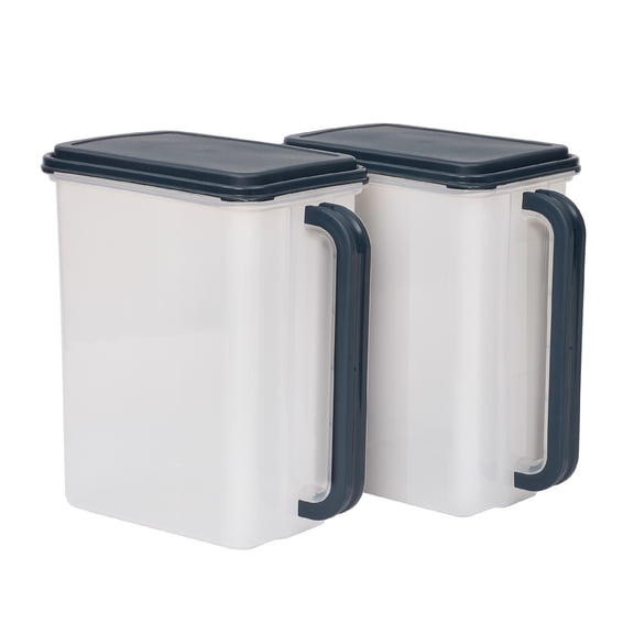 Mainstays Bulk Food Storage Dispensers, 2 Pack, 46 Cup Capacity Each, Clear with Gray Lids
