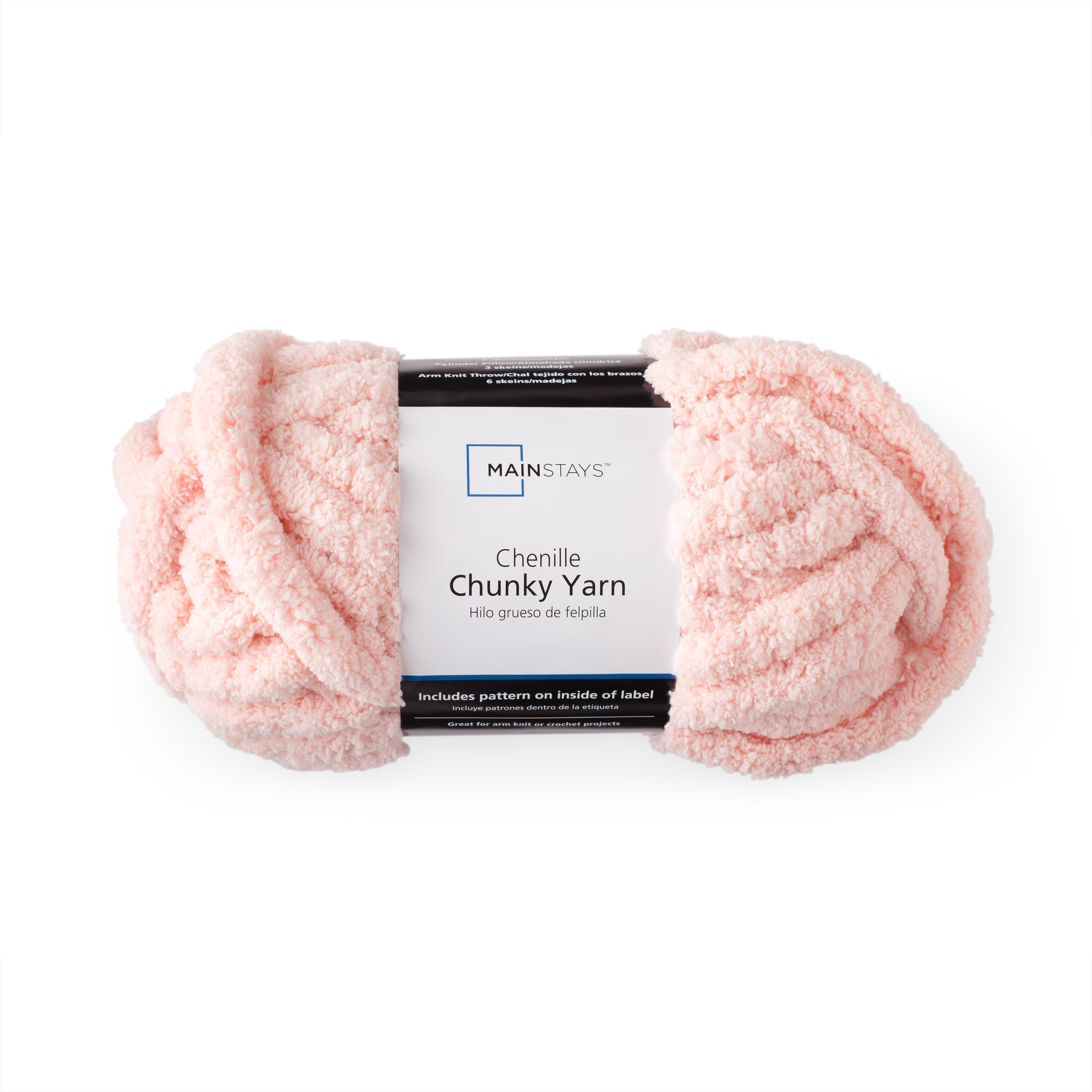 Mainstays Bulky 100% Polyester Pink Yarn, 31.7 yd
