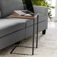 Mainstays CShape Metal End Table, Canyon Walnut Finish