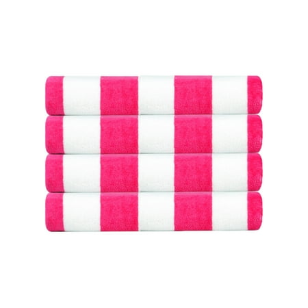 Mainstays Cabana Beach Towels 4pk, Size 58" x 28", Pink