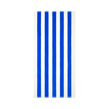 Mainstays Cabana Blue Stripe Beach Towel, 58" x 28", Blue