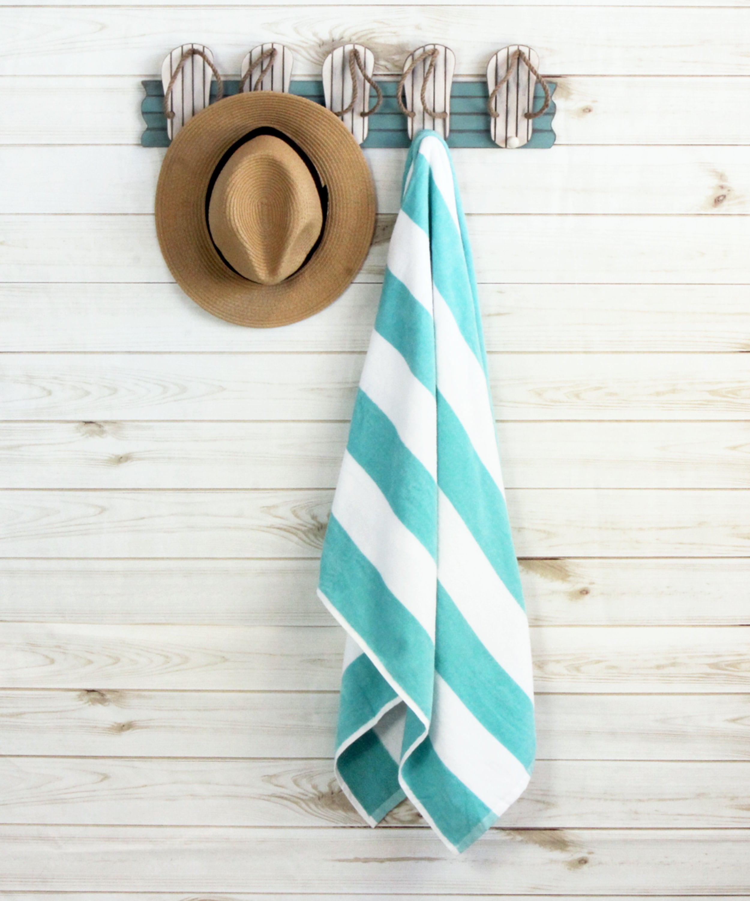 Mainstays Cabana Stripe Beach Towel Light Blue 28" x 60"