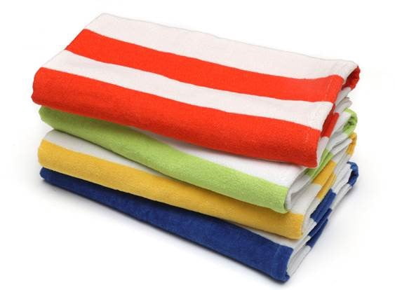 Mainstays Cabana Stripe Beach Towels, 100% Cotton, Assorted Colors, 4 Count