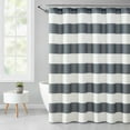 thumbnail image 1 of Mainstays Cabana Striped Printed, Gray, 72" x 72", Ribbed Textured Shower Curtain, Polyester, 1 of 5