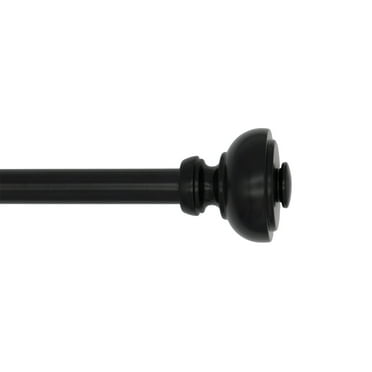 Mainstays ¾” Cameron Urn Single Curtain Rod, 30-84”, Black