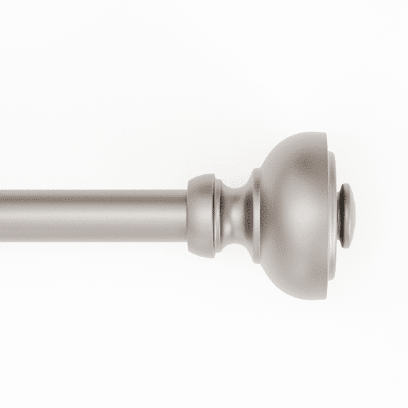 Mainstays 3/4” Nickel Cameron Urn Adjustable Single Curtain Rod, 30-84”