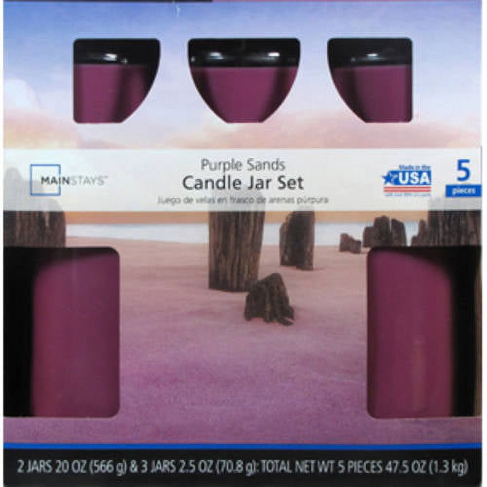 Mainstays Candle Collection Scented Candle Set, Purple Sands