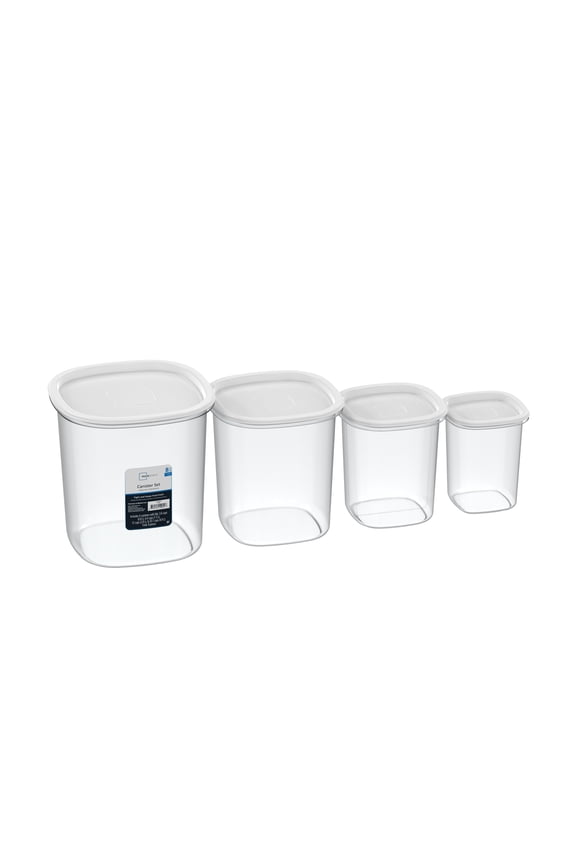 8-Piece Plastic Pantry Food Storage Container Set, Kitchen Pantry Organizer Canisters for Dry Food Storage and Pantry Organization