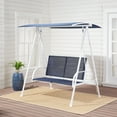 thumbnail image 1 of Mainstays Canopy Steel Porch Swing - Blue/White, 1 of 9