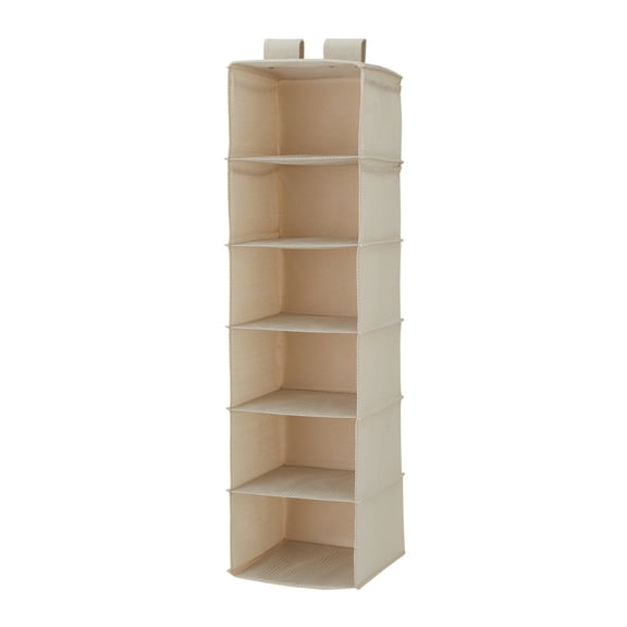 Mainstays Canvas Hanging Closet Organizer, 6 Shelf