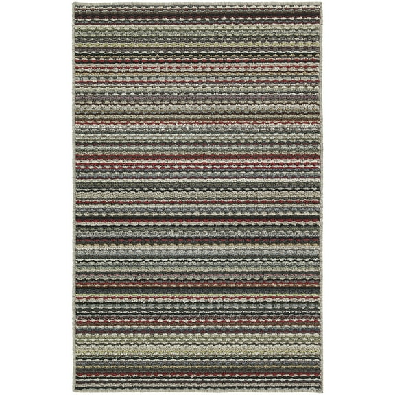 Mainstays Carnival Stripe Polypropylene Assorted Multi Colors Indoor Area Rug, 54" x 72"