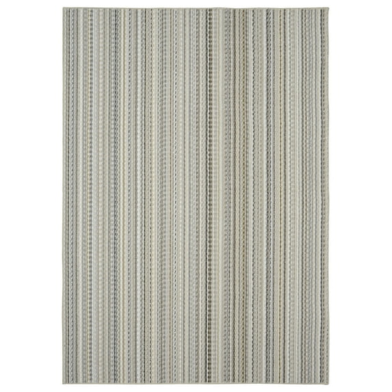 Mainstays Carnival Stripe Polypropylene Assorted Earth Tones Indoor Area Rug, 7'6" x 9'6"