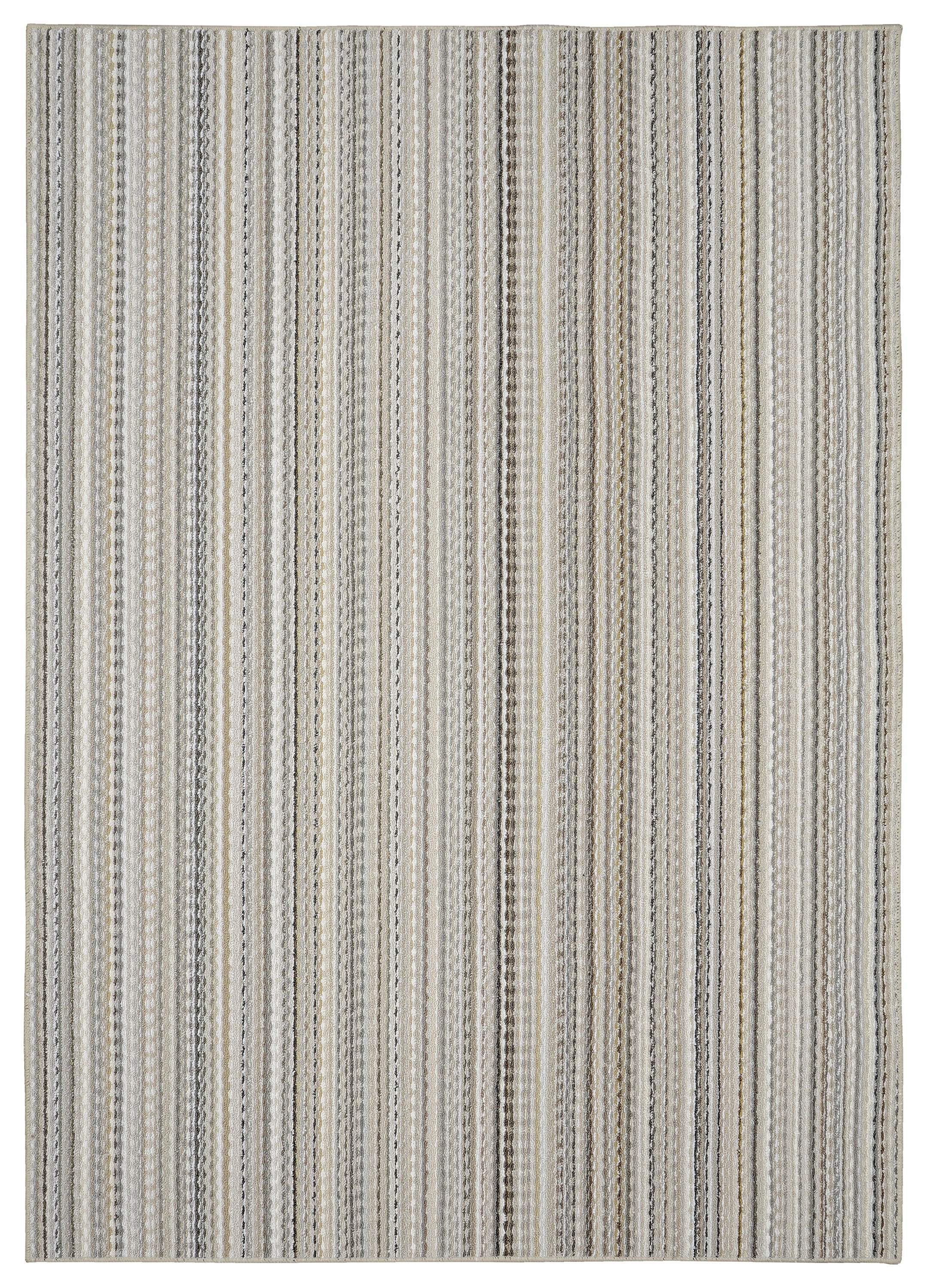 Mainstays Carnival Stripe Polypropylene Assorted Earth Tones Indoor Area Rug, 7'6" x 9'6"