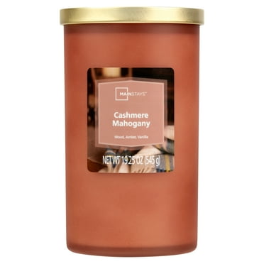 Mainstays Cashmere Mahogany Scented Single-Wick Frosted Jar Candle, 19.25 oz