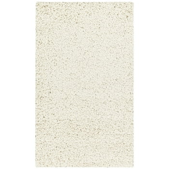 Mainstays Casual Solid Ivory Tufted Shag Indoor Accent Rug, 1'8"x2'10"