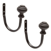 Mainstays Cedric Knob End Decorative Curtain Holdback Set, Black, Set of 2