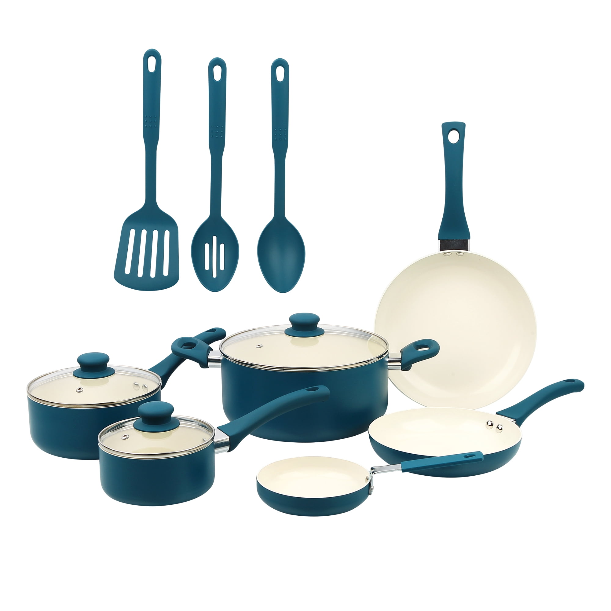 Mainstays Ceramic Aluminum 12 Pieces Cookware Set Corsair Nonstick