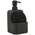 thumbnail interactive-video image 1 of Mainstays Ceramic Liquid Soap Pump with Sponge Caddy Black Ceramic, 1 of 6