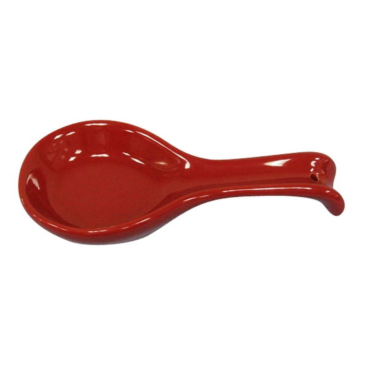 Culinary Couture Ceramic Kitchen Spoon Rest for Stove Top, 2 Pcs Red 