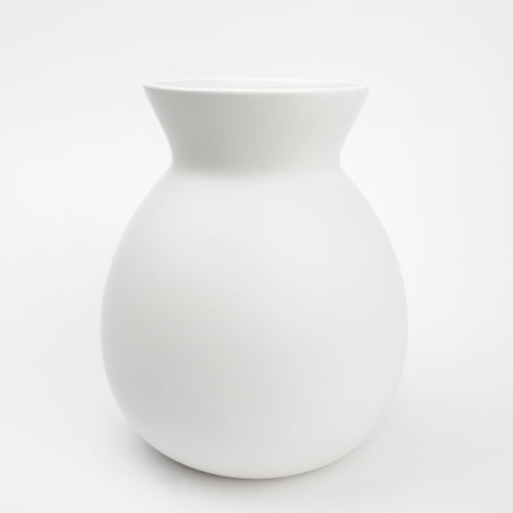 Mainstays Ceramic Tabletop Vase, White, 8 in
