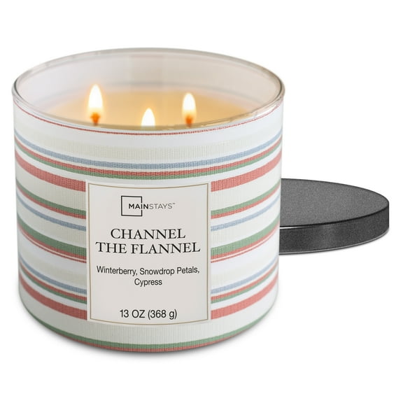 Mainstays Channel the Flannel Scented 3-Wick Candle, 13 oz.