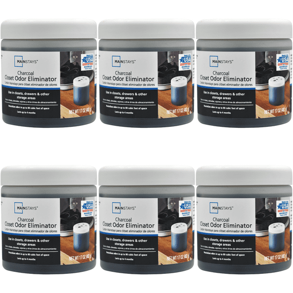 Mainstays Charcoal Closet Odor Eliminator, Scent Free, 17 oz 6 Count