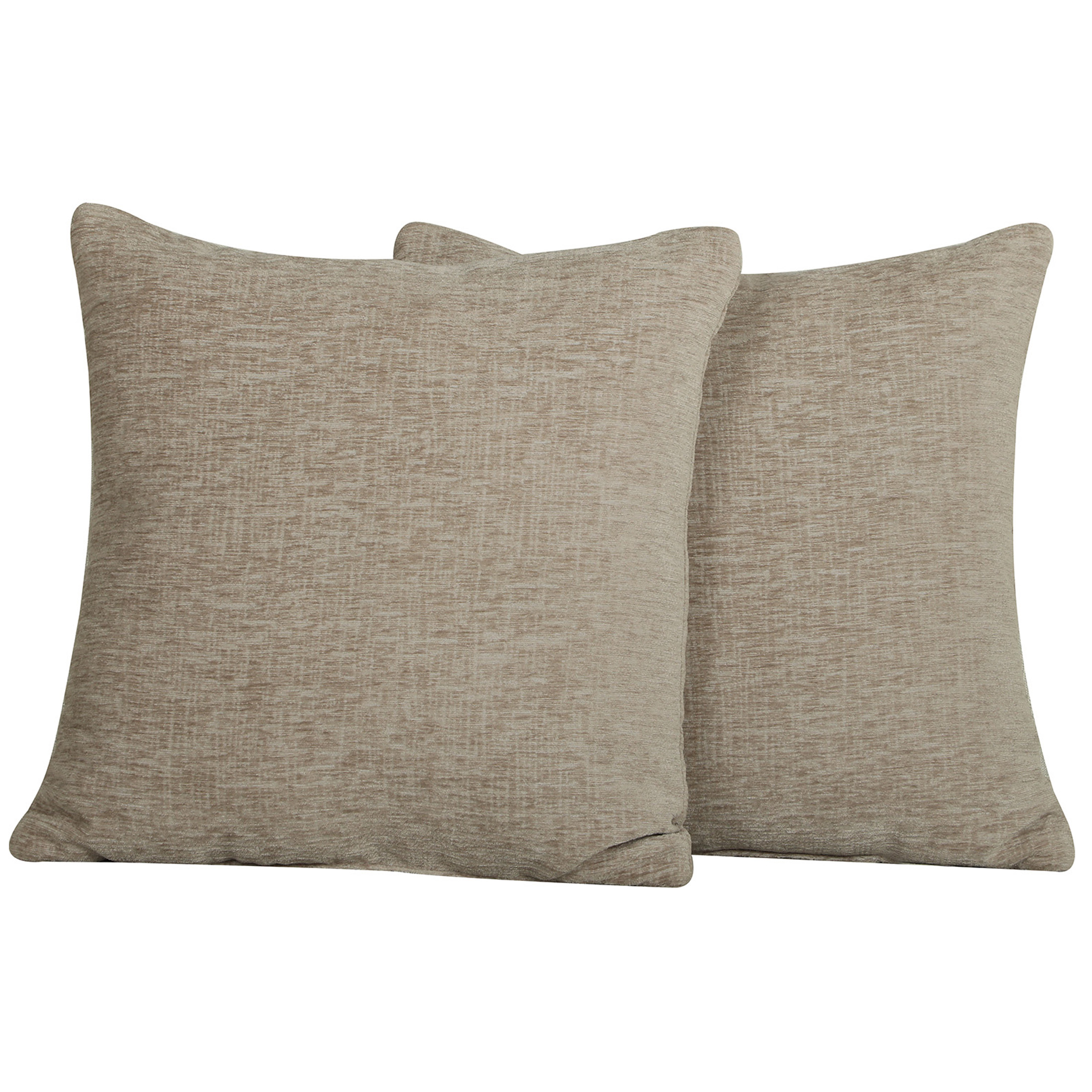 Mainstays Chenille Beige Square Pillow 18''x18'', 2 Pack - image 1 of 5