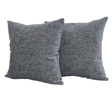 Mainstays Chenille Decorative Square Throw Pillow, 18" x 18", 2 Pack, Grey