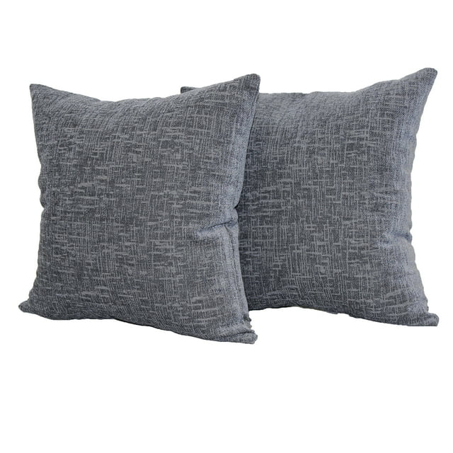 Mainstays Chenille Decorative Square Throw Pillow, 18" x 18", 2 Pack