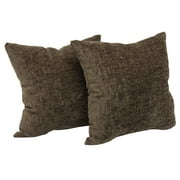 Mainstays Chenille Decorative Square Throw Pillow, 18" x 18'', Brown, 2 Pack